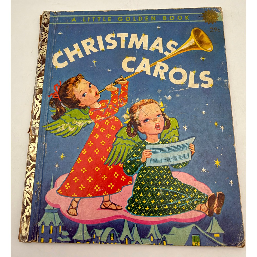 Vintage 1946 Little Golden Book Christmas Carols Corinne Malvern Illustrations